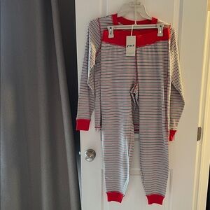 Pact 100% Organic Cotton Candy Cane Striped Christmas Pajama Set